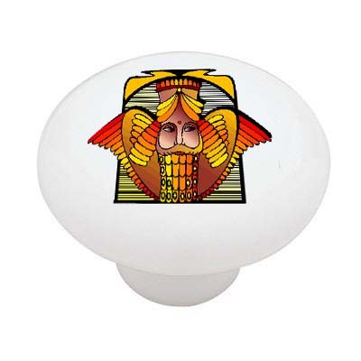 Babylonian Design Decorative High Gloss Ceramic Drawer Knob