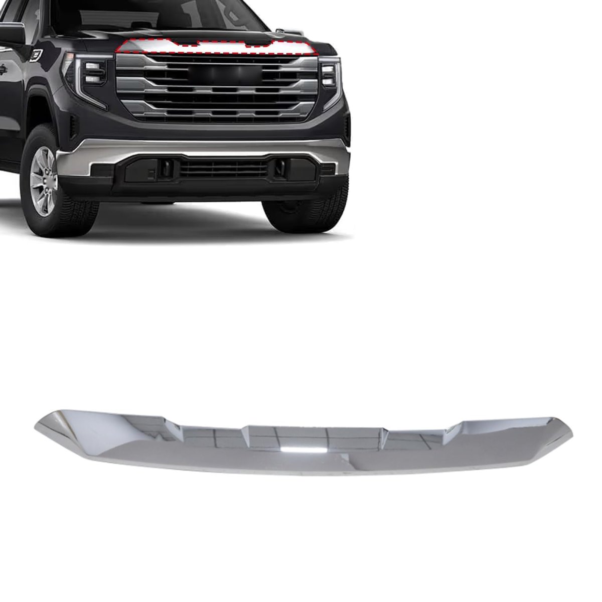 Upper Grille Top Molding Trim Cover Front For Gmc Sierra 1500 2020 2021 2022 2023 2024 Replace 84774163