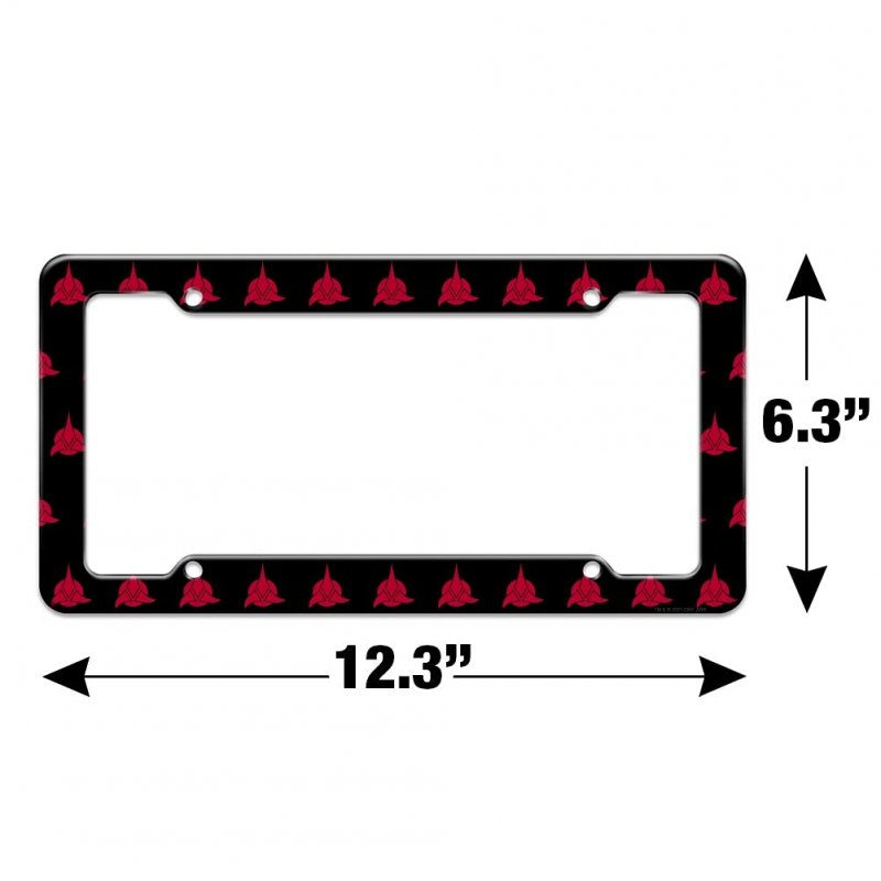 Star Trek Klingon Shield License Plate Frame Officially Licensed Plastic Tag Holder For North American Cars 12 3 In X 6 Uv And