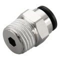 Baomain Pack Of 3 1 4 Pt Male Thread 6mm Push In Joint Pc6-02 Pneumatic Connector Quick Fittings