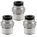 Baomain Pack Of 3 1 4 Pt Male Thread 6mm Push In Joint Pc6-02 Pneumatic Connector Quick Fittings