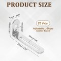 20pcs Adjustable L-shape Corner Brace 9 X 2 0 5 Metal Slotted 90 Degree Right Angle Shelf Bracket Support For Wooden Furniture