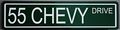 55 Chevy Drive Metal Street Sign 6x24 Fits 1955 Chevrolet Nomad Car Wagon American Graffiti Gasser Hot Rod Flames Bel Air Bar 