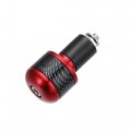 X Autohaux 1 Pair 7 8 22mm Red Carbon Fiber Pattern Motorcycle Handlebar End Grips Bar Ends Plug Cap