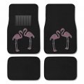 Carscover Pink Flamingo Birds Pair Crystal Diamond Bling Rhinestone Studded Carpet Car Suv Truck Floor Mats 4 Pcs