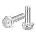 25pcs 16-18 X 1 Flanged Hex Head Bolts 304 Stainless Steelagon Screws Flange Hex Drive 5 8 Grade For Machinery Industry Home 