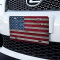 Graphics More Rustic American Flag Wood Grain Design Novelty Metal Vanity Tag License Plate 