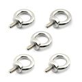 M6 Stainless Steel 304 Lifting Ring Eye Bolts Silver Screw Set Of 5 0 24 In Diameter Corrosion Resistant Heavy Duty Hardware 