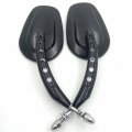 Httmt Black Big Side Mirrors 8mm Compatible With H-d Dyna Super Glide Convertible Fxds Conv