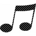 Stickertalk Polka Dot Double Eighth Note Vinyl Sticker 5 Inches By 4 