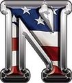 Reflective American Flag Letter N 