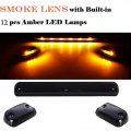 Npauto 3pcs Smoked Led Cab Marker Lights Amber 12 Roof Top Clearance Running Light W Wiring Pack Compatible For 2007-2014 Chevy