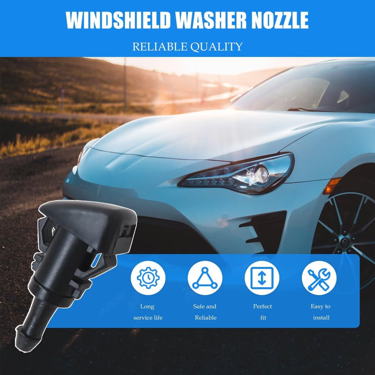 Universal 2 Pack Windshield Washer Nozzle Kit For Chrysler 300 2005 To 2010 And Dodge Ram 2009 2024 Replace 4805742ac 4805742ab