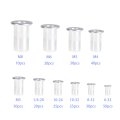 All-carb 300 Pcs Rivet Nuts Kit Aluminum Flat Head Threadednut Insert Rivet Assortment 150pcs Metric Sae M3 M4 M5 M6 M8 6-32