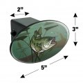 Bass Fish Swimming In River Oval Tow Trailer Hitch Cover Plug Insert