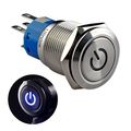 Latching Pushbutton Switch U19c1 Spdt On Off Silver Stainless Steel With Blue Led For 19mm 3 4 In Mounting Hole Ip67 Waterproof 