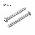 Uxcell M6x45mm Torx Security Machine Screw 20pcs Pan Head Screws Inside Column With T30 L-type Wrench 304 Stainless Steel