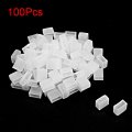 Uxcell 100pcs Silicone Plug Fit 3528 8mm Wide Led Tube Strip Light End Cap Cover W 2 Holes White