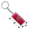 Graphics More Rectangle University Of Utah Logo Keychain In Chrome Plated Metal