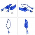 1 Pair Universal Motorcycle Rearview Side Mirrors Keenso Adjustable Aluminum Rear View Motorbike 10mm 8mm Blue