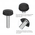Uxcell 25pcs M5x20mm Threaded Knurled Thumb Screws Zinc Plated Carbon Steel Clamping Knobs Grip Plastic Round Head Thumbscrews