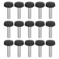 Uxcell 25pcs M5x20mm Threaded Knurled Thumb Screws Zinc Plated Carbon Steel Clamping Knobs Grip Plastic Round Head Thumbscrews