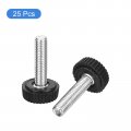 Uxcell 25pcs M5x20mm Threaded Knurled Thumb Screws Zinc Plated Carbon Steel Clamping Knobs Grip Plastic Round Head Thumbscrews