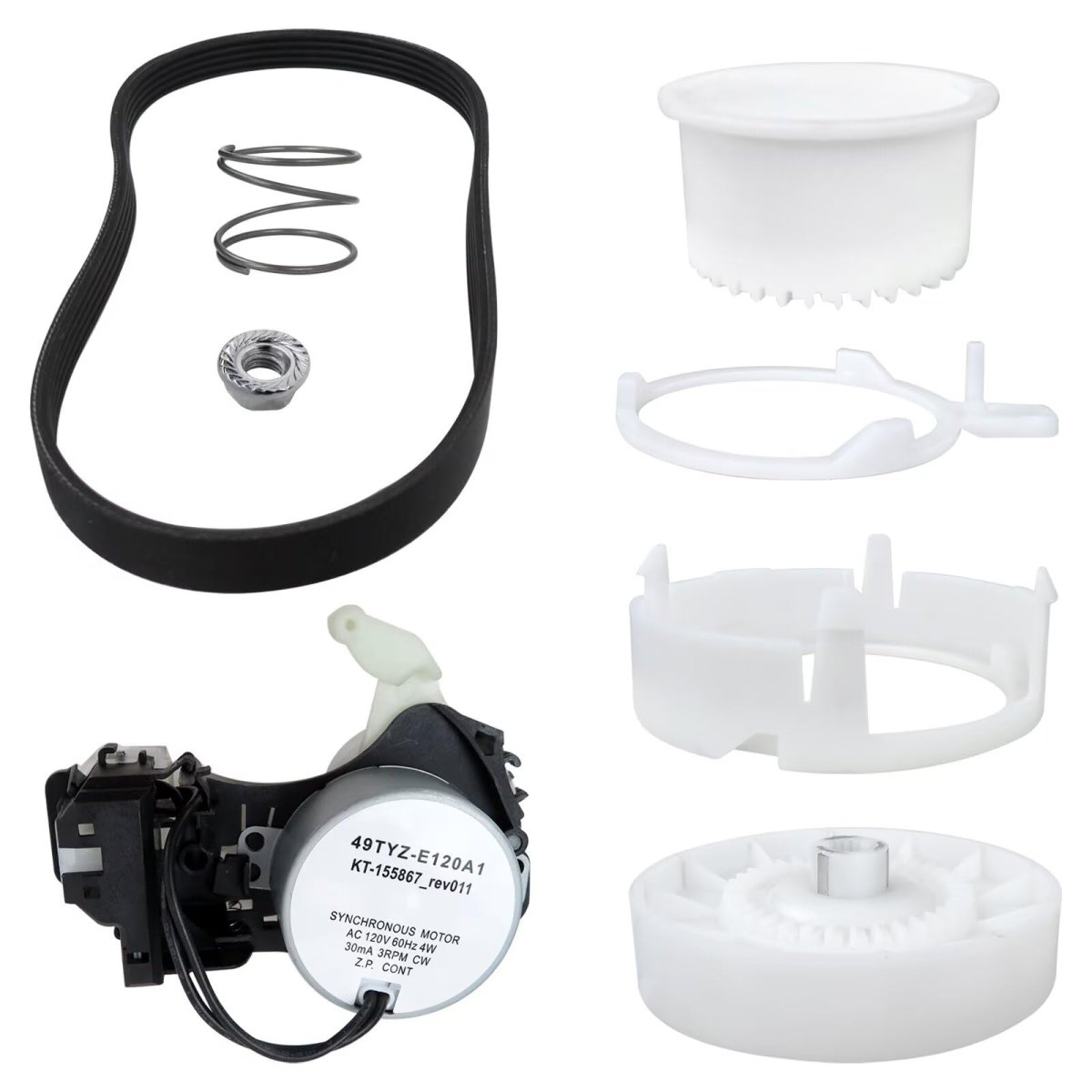 W10913953 Washer Shift Actuator W10721967 Pulley Clutch Kit W10006384 Drive Belt For Ken-more 11020362812 11021112020