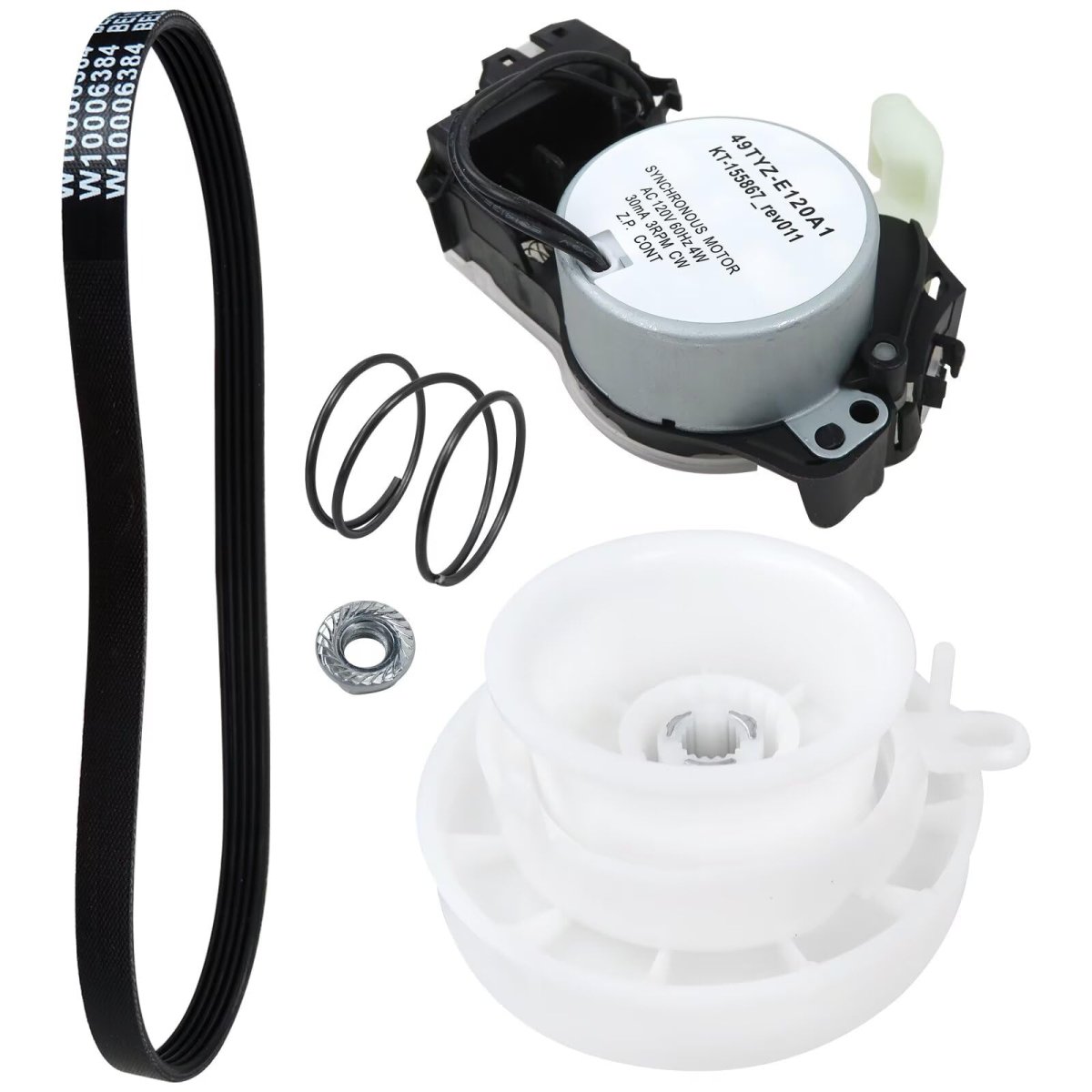 W10913953 Washer Shift Actuator W10721967 Pulley Clutch Kit W10006384 Drive Belt For Ken-more 11020362812 11021112020