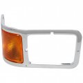 Ecotric Passenger Side Corner Signal Lights Lens W Headlight Bezel Compatible With 2000-2015 Ford F650 F750 Right Replacement