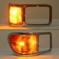 Ecotric Passenger Side Corner Signal Lights Lens W Headlight Bezel Compatible With 2000-2015 Ford F650 F750 Right Replacement