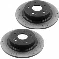 Motorbymotor Rear Brake Rotors 281 6mm Drilled Slotted Rotor Fits For Acura Ilx Tsx Honda Accord Civic Hr-v All Models 