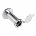 Uxcell Door View Solid Brass 220-degree Viewer With Cover For 1-3 8 To 2-1 4 Inch Thick Doors Polished Chrome Finish