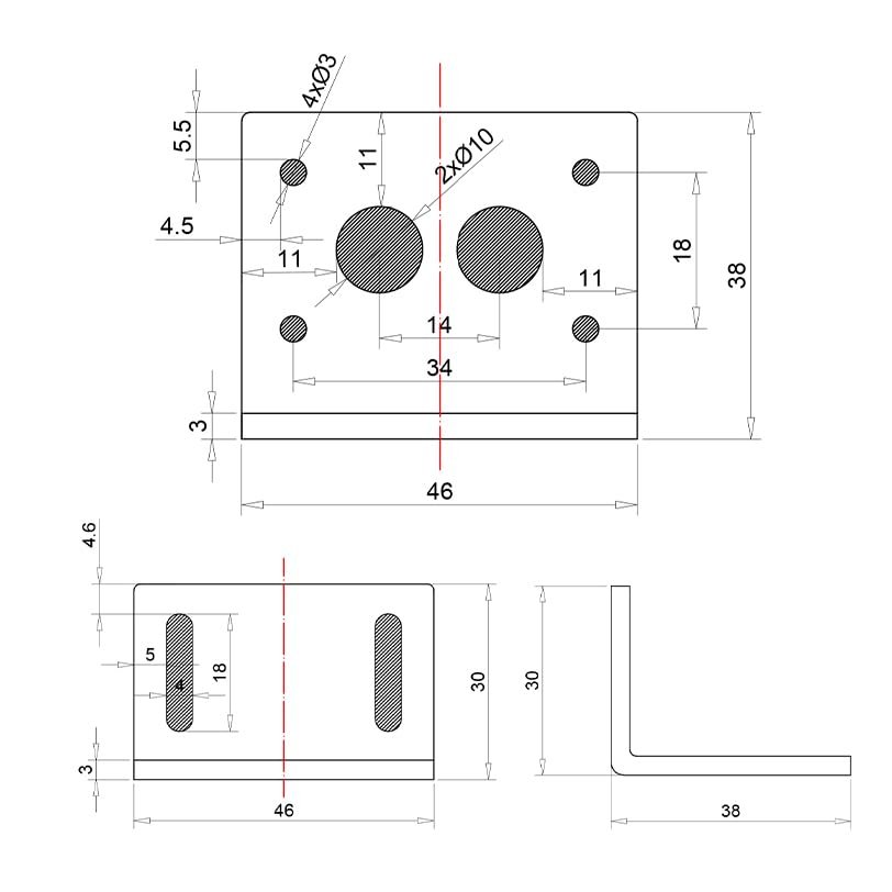 370 Motor Mounting Bracket With Screws Alloy Steel L Shape Fixed Seat For Dc Worm Geared Black Powder Coated Finish