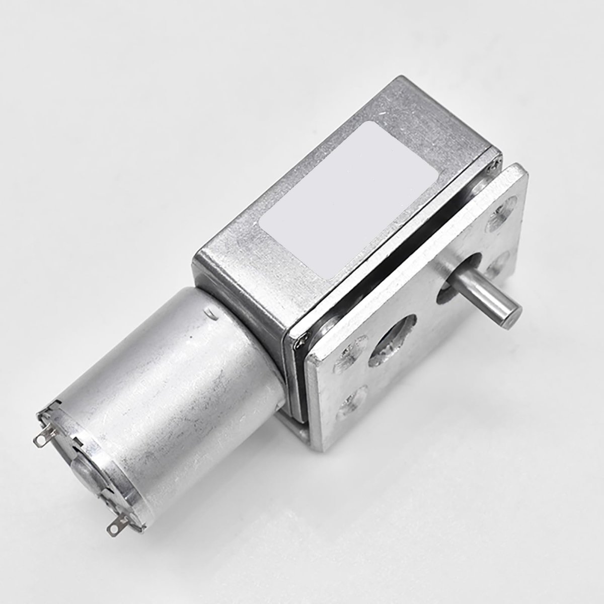 370 Motor Mounting Bracket With Screws Alloy Steel L Shape Fixed Seat For Dc Worm Geared Black Powder Coated Finish
