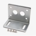 370 Motor Mounting Bracket With Screws Alloy Steel L Shape Fixed Seat For Dc Worm Geared Black Powder Coated Finish 