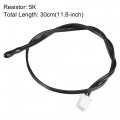 Uxcell 2pcs 5k Ntc Temperature Sensor Probe 30cm Digital Thermometer Extension Cable