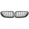 Gloss Black Dual Bar Front Hood Bumper Kdney Grilles Grill Compatible With Bmw 6-series M6 F06 F12 F13 650i 640i 2012-2018 Gran