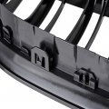 Gloss Black Dual Bar Front Hood Bumper Kdney Grilles Grill Compatible With Bmw 6-series M6 F06 F12 F13 650i 640i 2012-2018 Gran