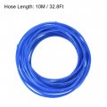 Uxcell Pneumatic 4mm Od Pu Air Hose Tubing Kit 10 Meters Blue With 12 Pcs Black Push To Connect Fittings