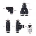 Uxcell Pneumatic 4mm Od Pu Air Hose Tubing Kit 10 Meters Blue With 12 Pcs Black Push To Connect Fittings