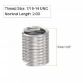 Uxcell Wire Thread Inserts 7 16-14 Unc 2 0d 304 Stainless Steel Helical Type Coiled Screw Repair Threaded Sleeve Sheath 10pcs