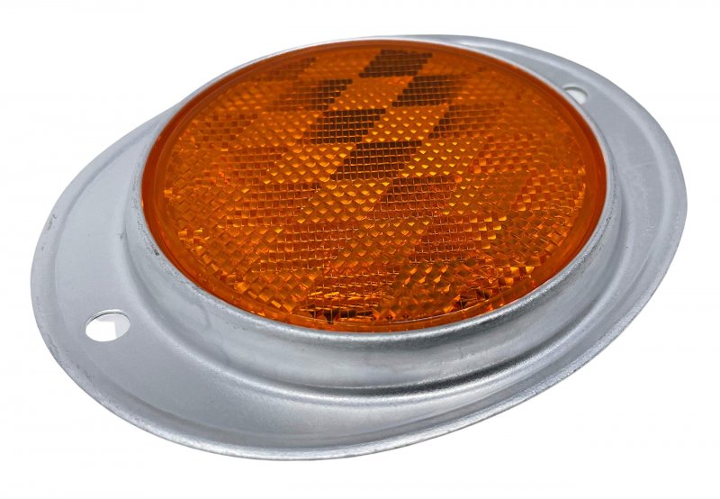 All Star Truck Parts Amber Red 3a Round Reflector With Aluminum Base Screw On 2 Holes For Trucks Towing Trailers Rvs And Buses