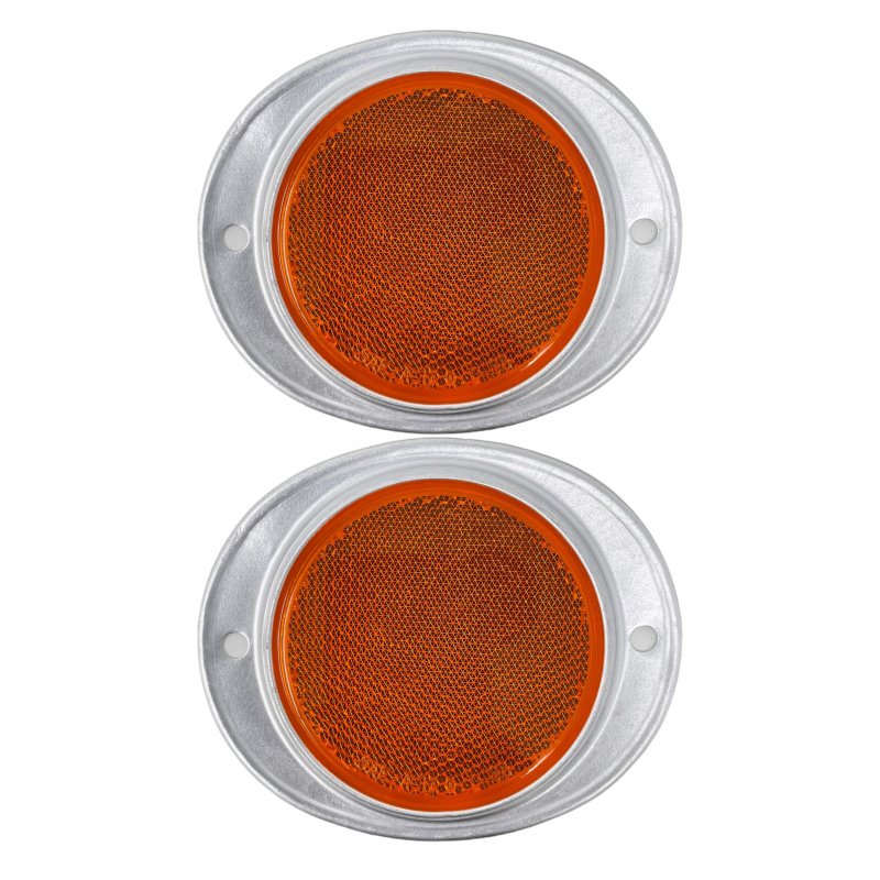 All Star Truck Parts Amber Red 3a Round Reflector With Aluminum Base Screw On 2 Holes For Trucks Towing Trailers Rvs And Buses