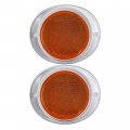 All Star Truck Parts Amber Red 3a Round Reflector With Aluminum Base Screw On 2 Holes For Trucks Towing Trailers Rvs And Buses 