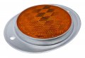 All Star Truck Parts Amber Red 3a Round Reflector With Aluminum Base Screw On 2 Holes For Trucks Towing Trailers Rvs And Buses