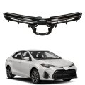 Front Bumper Upper Grille Trim Plastic Glossy Black Replacement For Corolla Le Xle 2017-2019 53111-02b00 