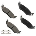 Rear D898 Ceramic 4pcs W Hardware Disc Brake Pad Set 