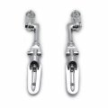 Hongk- Chrome Long Angled Adjustable Highway Peg Mounting Kit With Footpeg Foot Rest Compatible V-star Roadstar Suzuki
