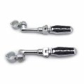 Hongk- Chrome Long Angled Adjustable Highway Peg Mounting Kit With Footpeg Foot Rest Compatible V-star Roadstar Suzuki